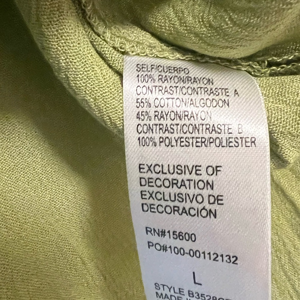 Democracy Olive Green Embroidered Top - Picture 8 of 9